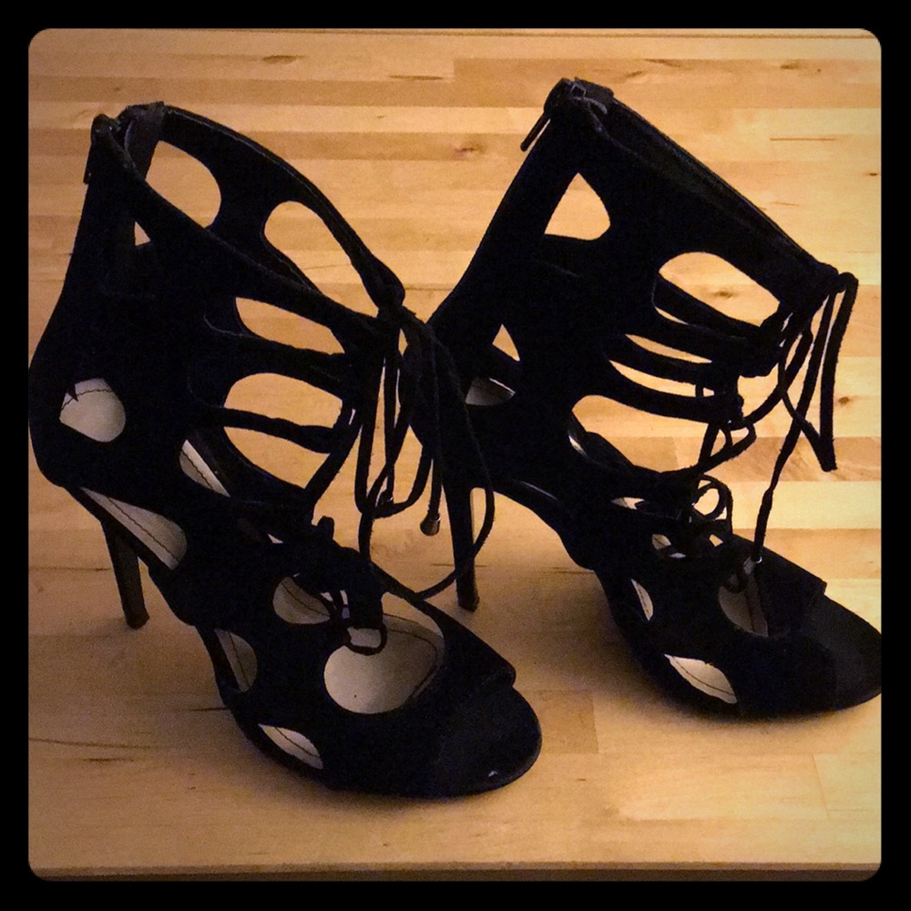 Black high heel shoes
